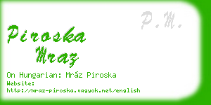 piroska mraz business card