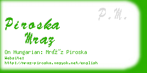 piroska mraz business card